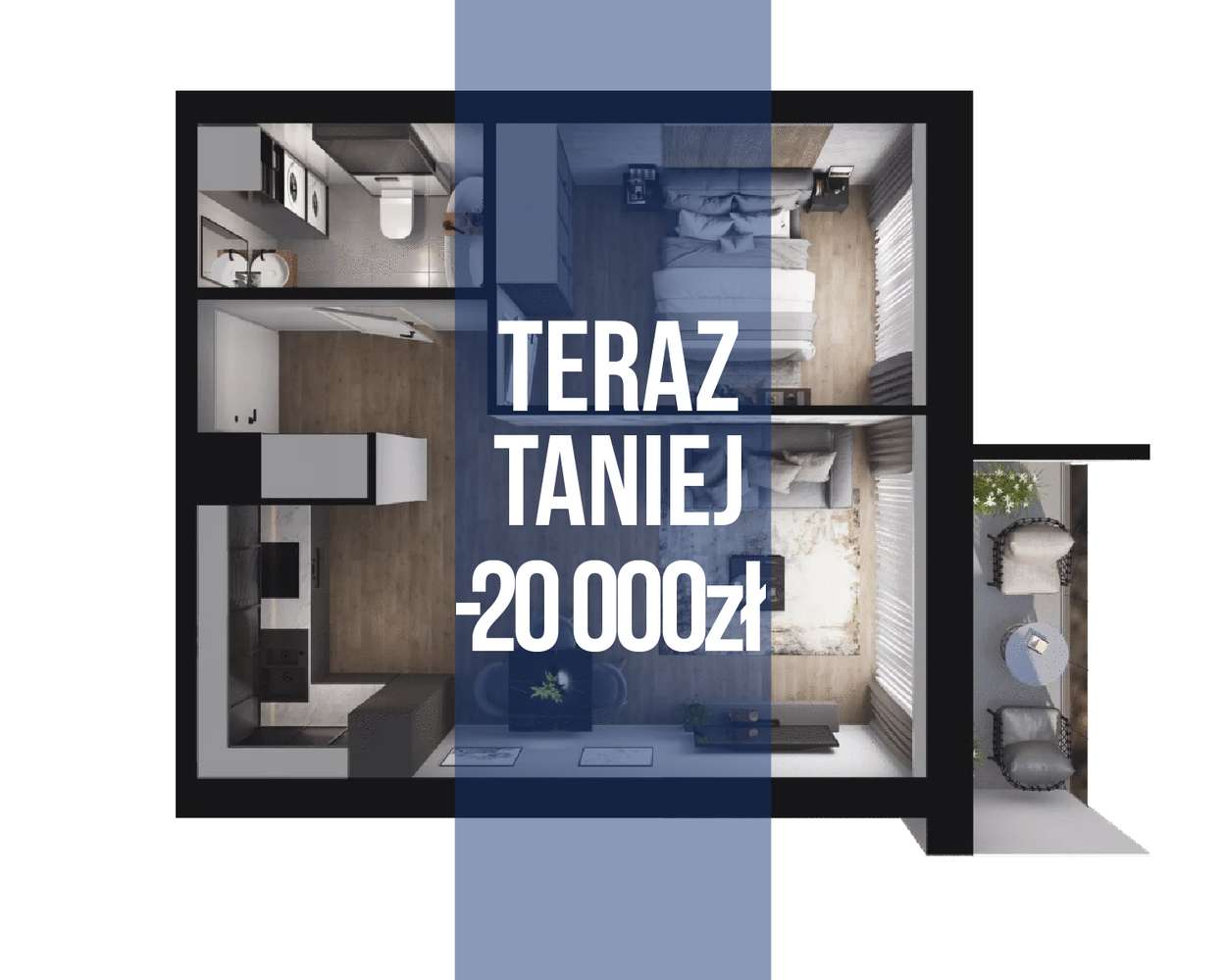 PROMOCJA -20000ZŁ| 2 pokoje| Bielawy| Klimatyzacja| Ogrz.podł.|Bez PCC