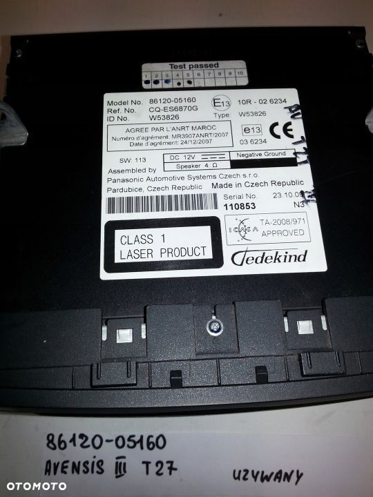 ODTWARZACZ RADIO CD TOYOTA AVENSIS III T27 - 4