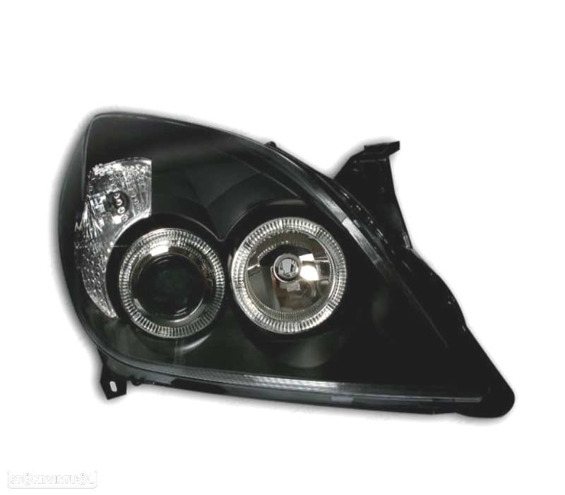FARÓIS OPEL VECTRA C 05-08 SIGNUM 05-08 ANGEL EYES FUNDO NEGRO - 2