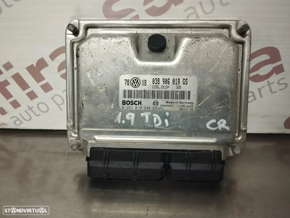UNIDADE / CENTRALINA DO MOTOR VOLKSWAGEN PASSAT 1.9TDI 130CV REF. 038906019GS 0281010940 - 2