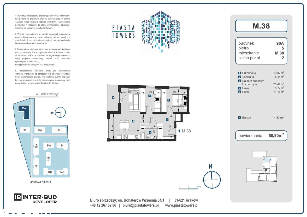 3-pokojowe mieszkanie 58m2 + balkon Bezpośrednio