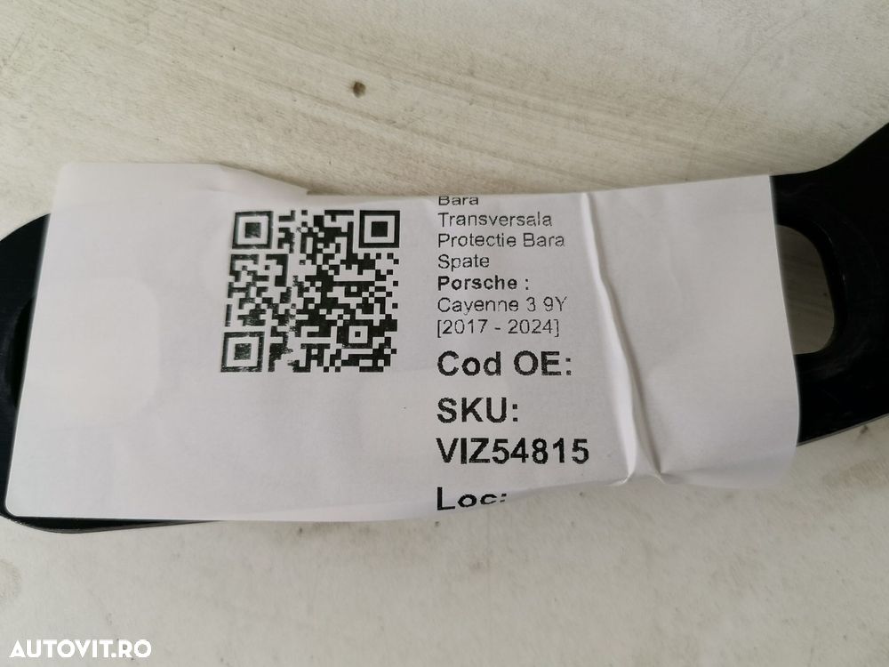 Ornament bara Transversala Protectie Bara Spate Porsche  Cayenne 3 9Y - 8