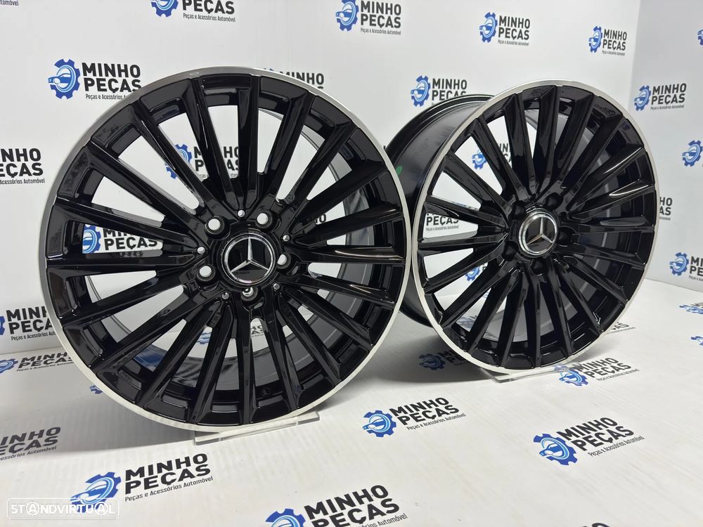 Jantes look Mercedes (W206) AMG em 17 (5x112) preto brilho aro polido - 2