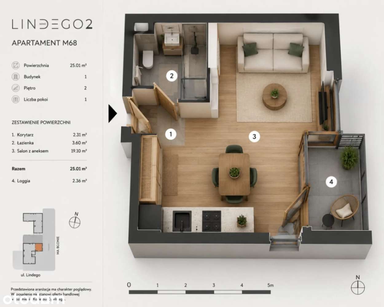 LINDEGO2 NOHO | Studio premium z loggią | Bronowice