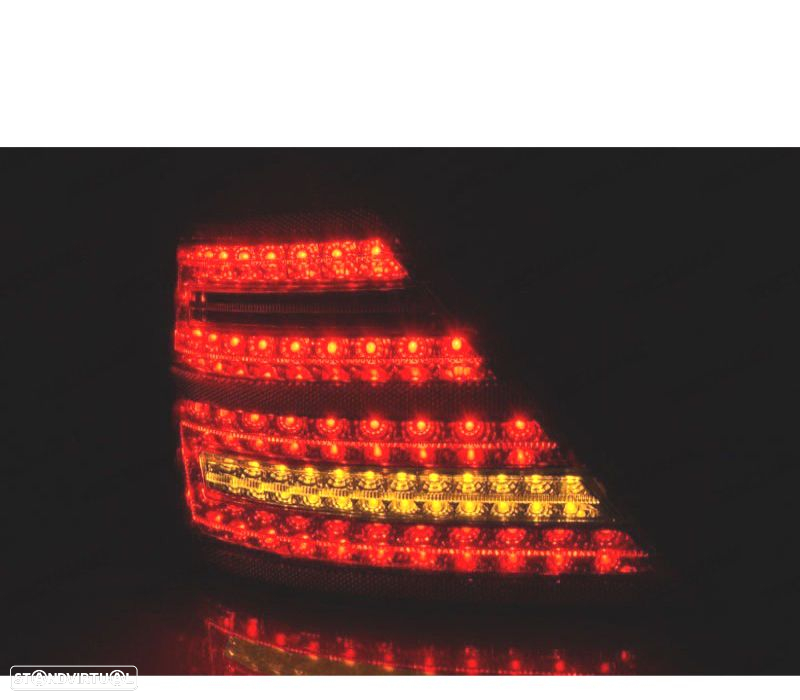 CONJUNTRO DE FAROLINS PARA MERCEDES W221 S-KLASA 05-09 LEDS COM INDICADORES DINÂMICOS VERMELHO FUM - 2