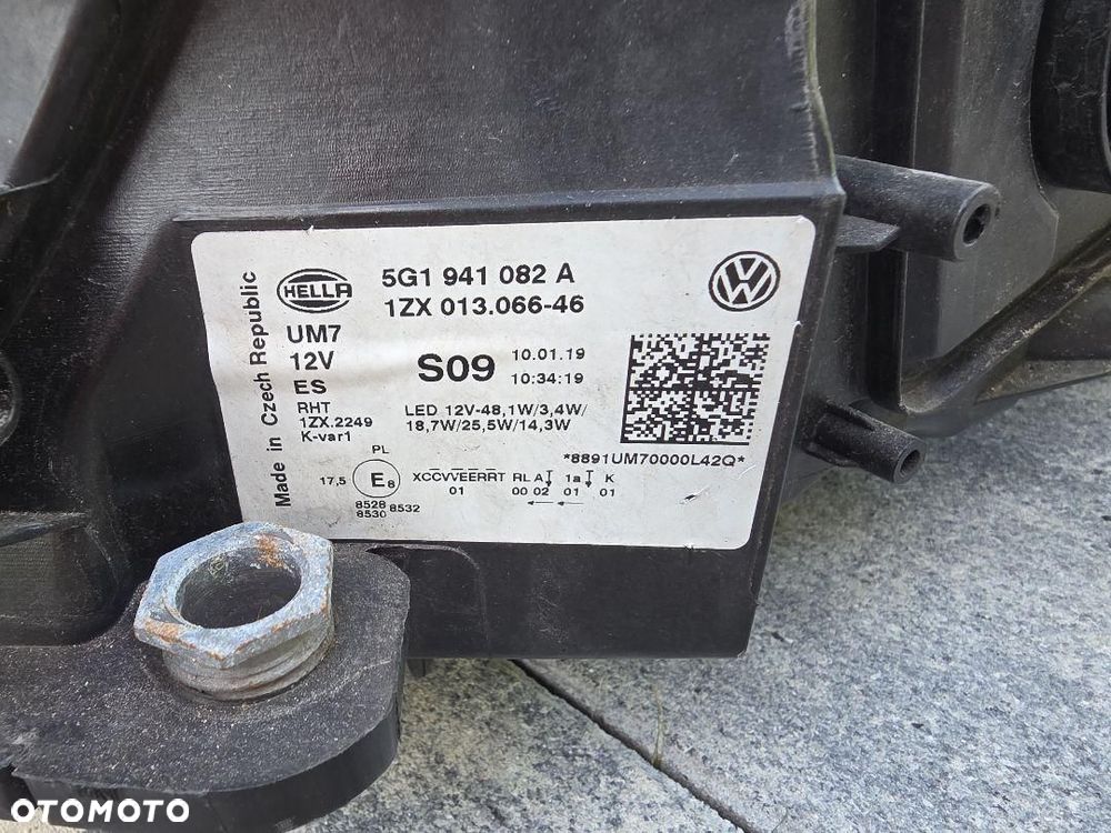 VW GOLF 7 VII 5G1 GTI LIFT Lampa prawa przód Full Led Dynamic 5G1941082A - 9
