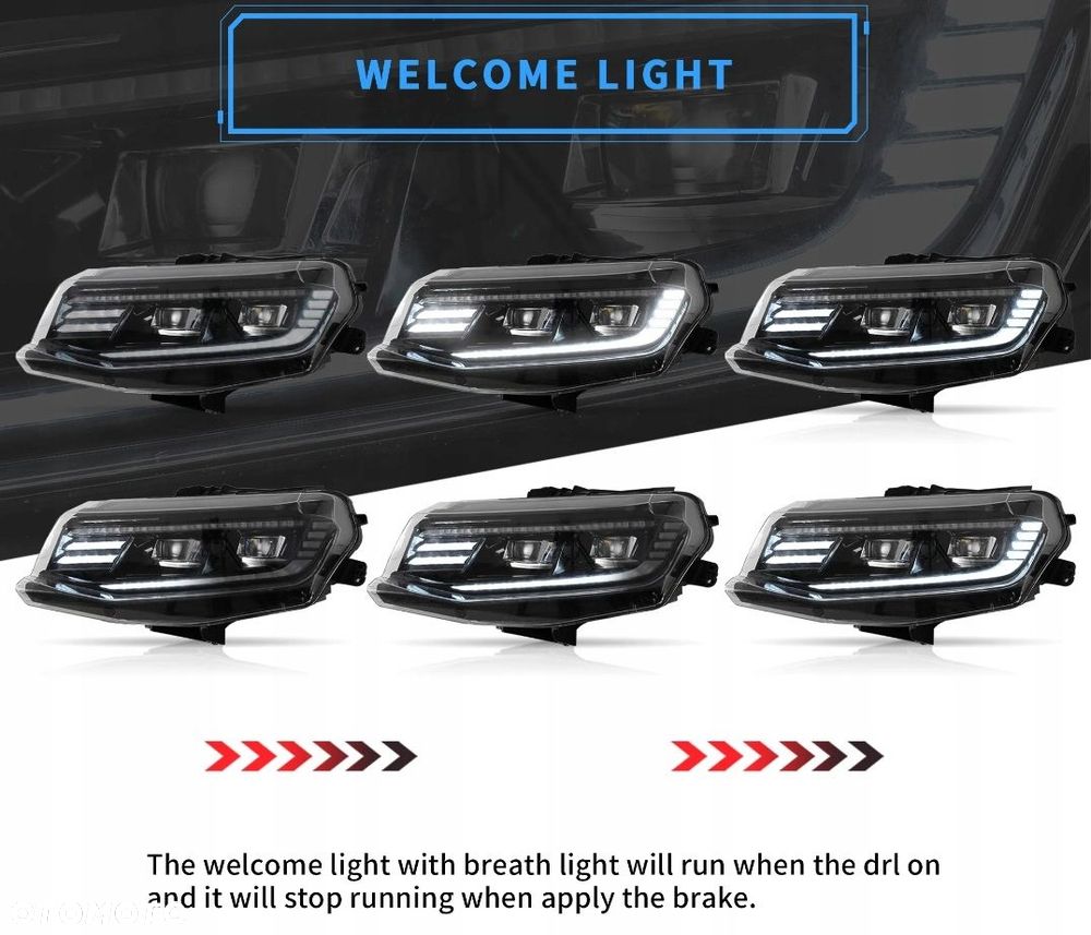 Reflektor Lampa kpl Vland Full Led Neon Tuning Chevrolet Camaro VI 6 2016- - 6