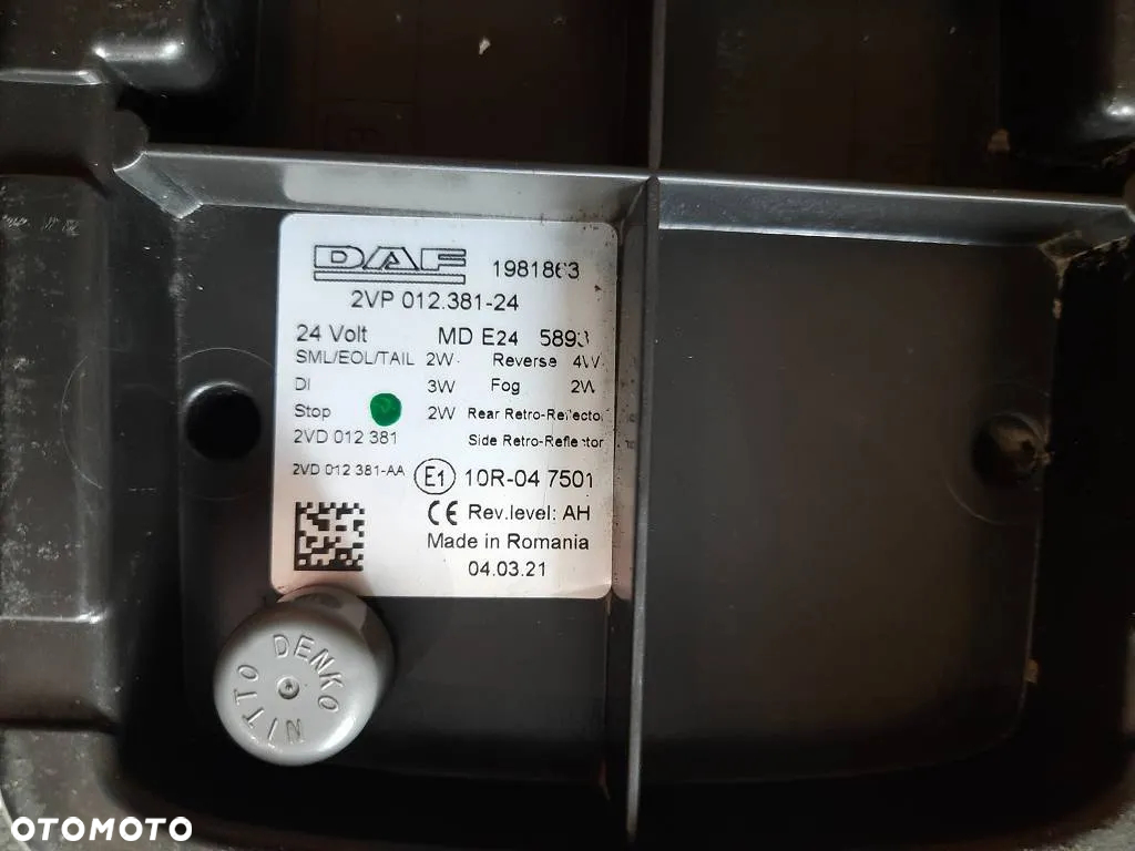 # DAF XF XG 106 LAMPA LAMPY TYŁ TYLNA TYLNE LEWA PRAWA LED KOMPLET 1981863 1981862 - 3