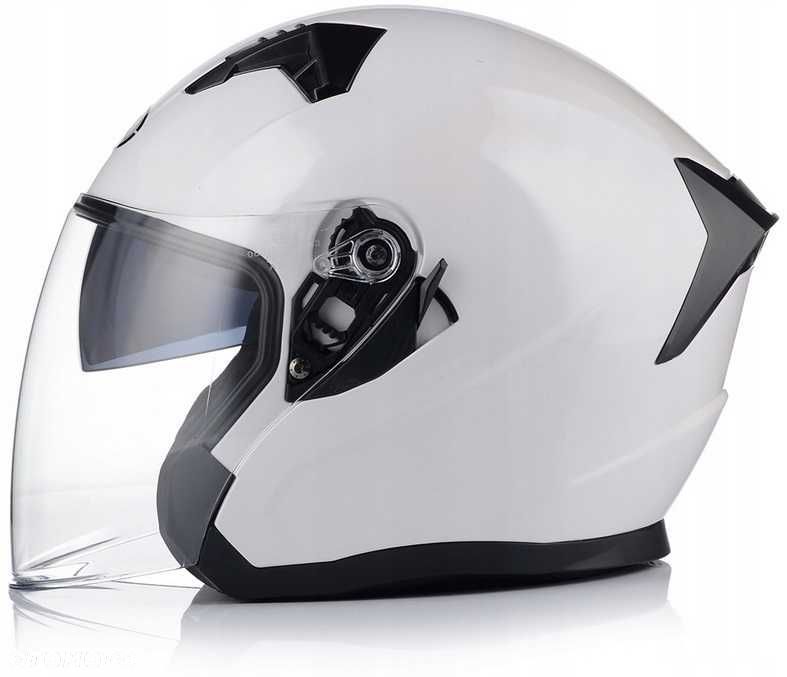 NOWY Otwarty KASK Motocyklowy BIAŁY Skuter Chopper ECER 22.06 BLENDA L - 5