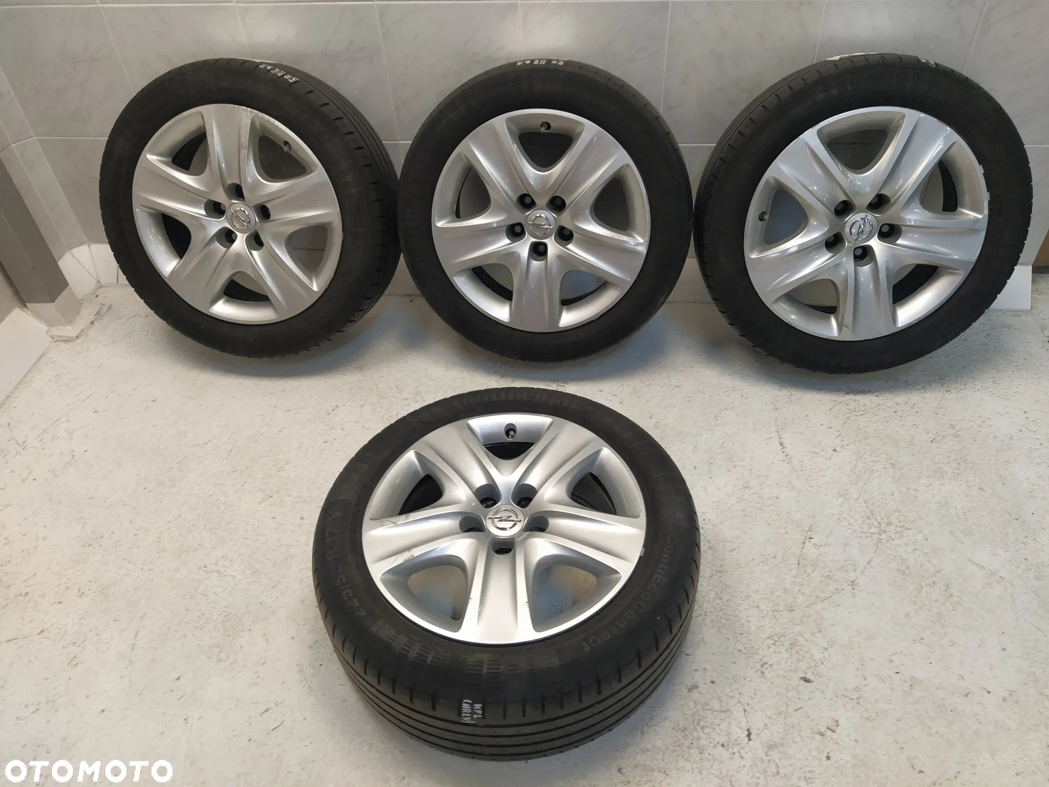 OPEL ASTRA J INSIGNIA 7X17 FELGI STALOWE R17 5X115 ET44 OPONY CONTINENTAL 225/50 KOŁA KOŁPAKI KOMPLET ORYGINAŁ - 2