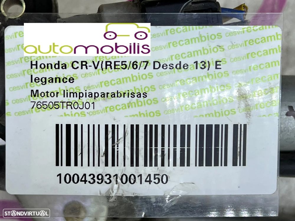 Limpa Vidros HONDA CR-V III 2.2 i-DTEC 4WD Ref. 76505TR0J01 - NO. 340097 - 5