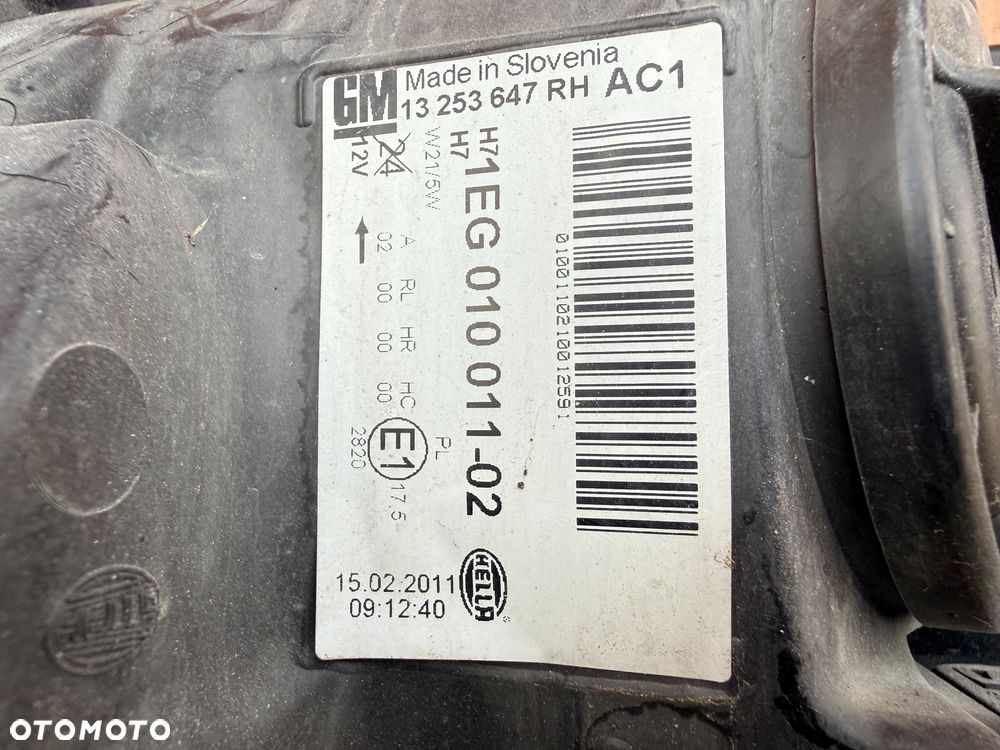 Lampa przednia OPEL ASTRA J IV 4 ZWYKŁE KOMPLET EUROPA ORYGINALNE HELLA - 7