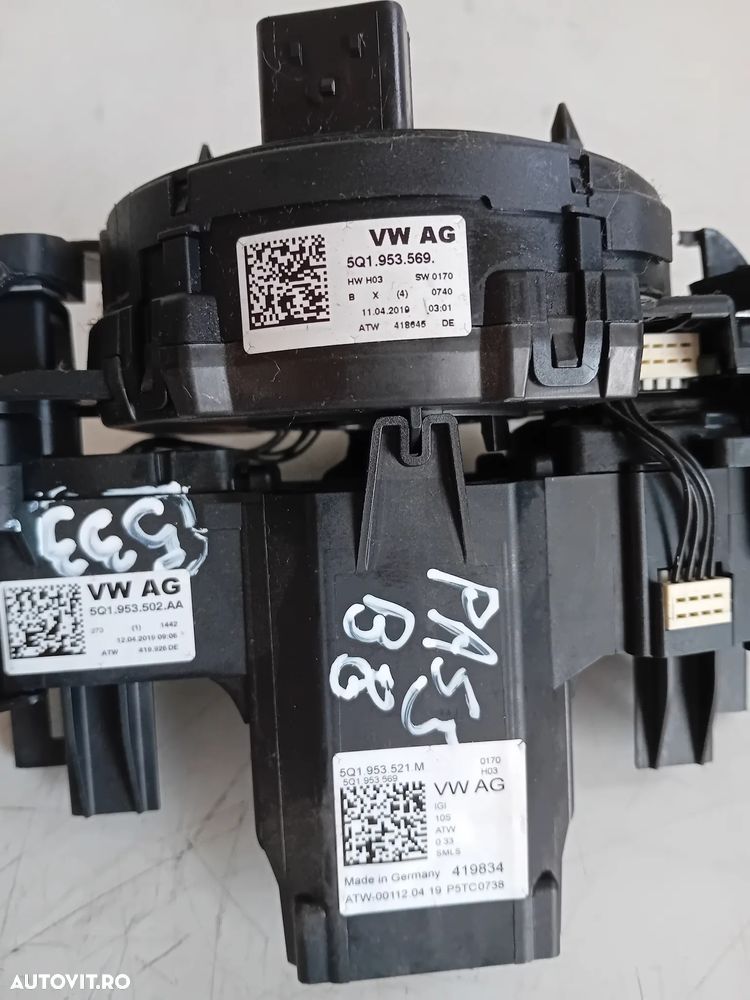 Ansamblu Spira Volan SZL Maneta Semnalizare Stergatoare Vw Passat B8 5Q1953521M 5Q1953569 An 2015+ - 7