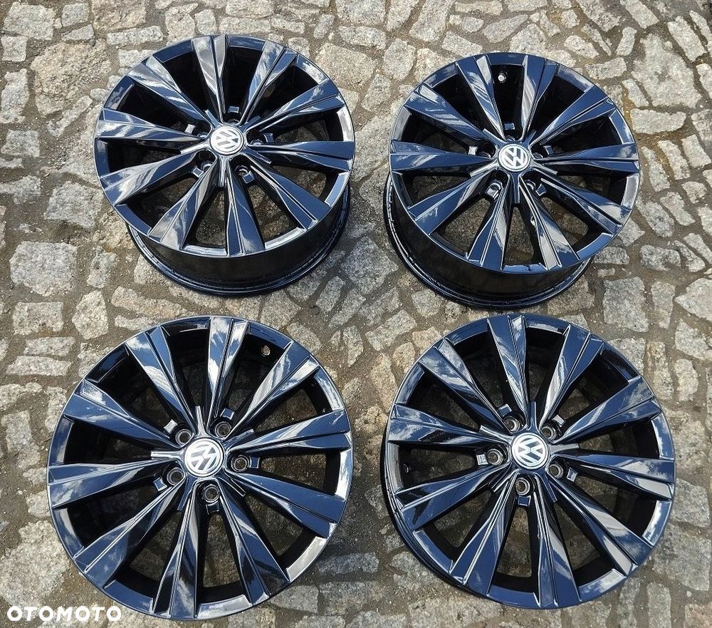 Felgi Alu 5x100 VW Polo 2G 16 Oryginał Czarne - 5