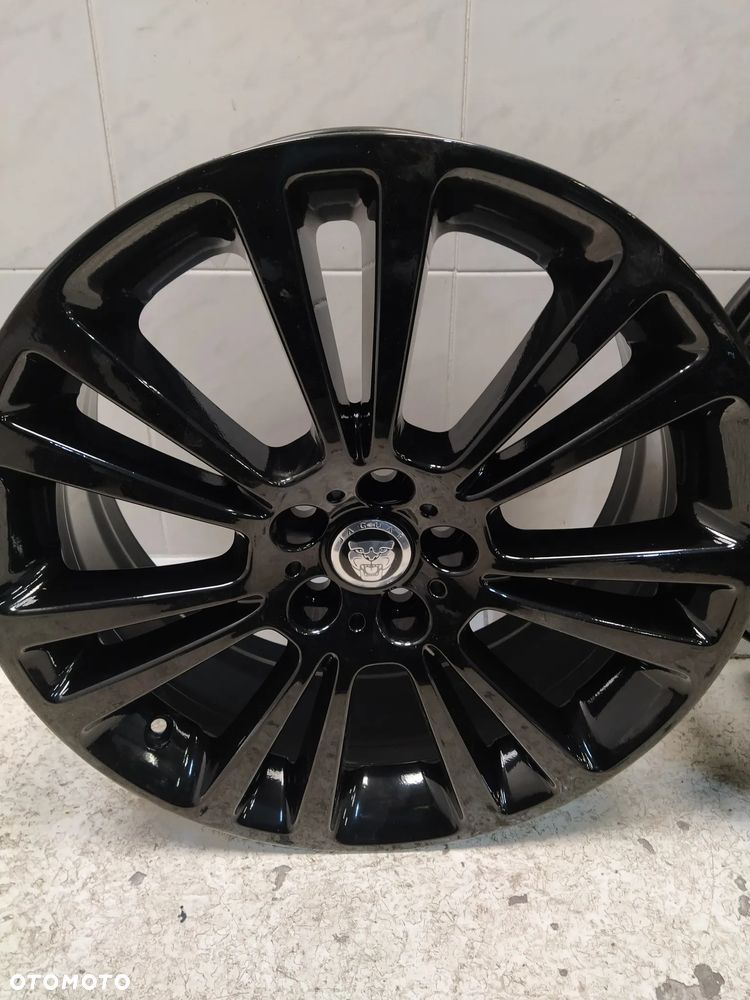JAGUAR 8X19 FELGI ALUMINIOWE CZARNE R19 ET45 5X108 DEKIELKI ORYGINAŁ - 6