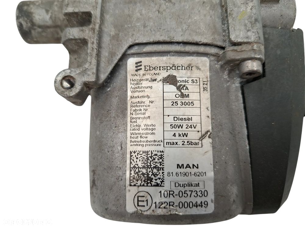 OGRZEWANIE POSTOJOWE  EBERSPACHER HYDROTRONIC S3 MAN TG3 TGX TGS 81619016201 - 2
