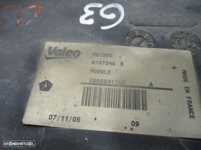 Ventilador 874746V 874734G 1204874745  CHRYSLER GRAND VOYAGER 4 FASE 2 LONG 2006 2.8CRD 150CV 5P PRETO VALEO - 5
