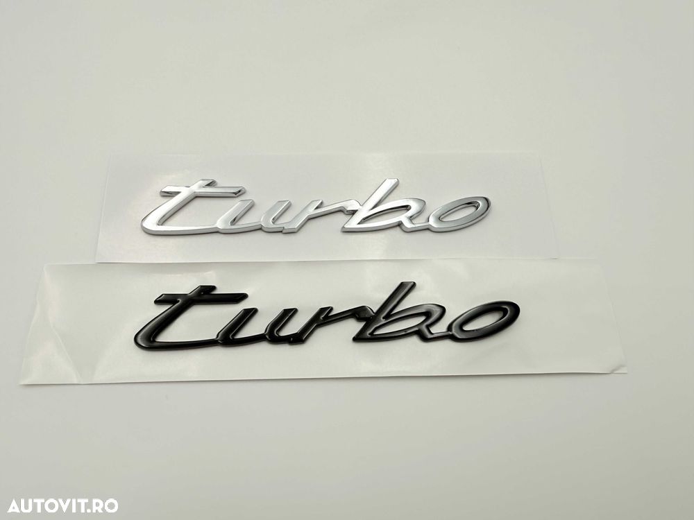 Emblema Compatibila PORSCHE TURBO model nou negru - 4