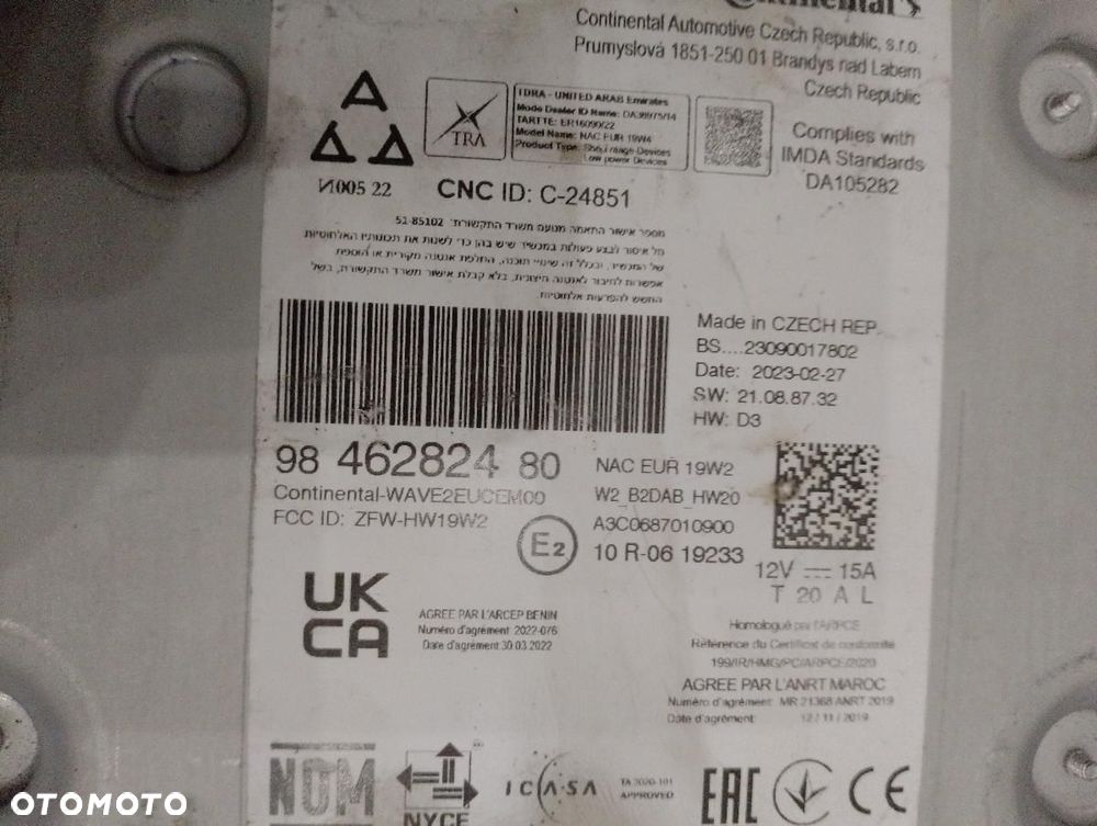 RADIO NAWIGACJA CITROEN C3 III 9846282480 NAC EUR 19W2 - 3