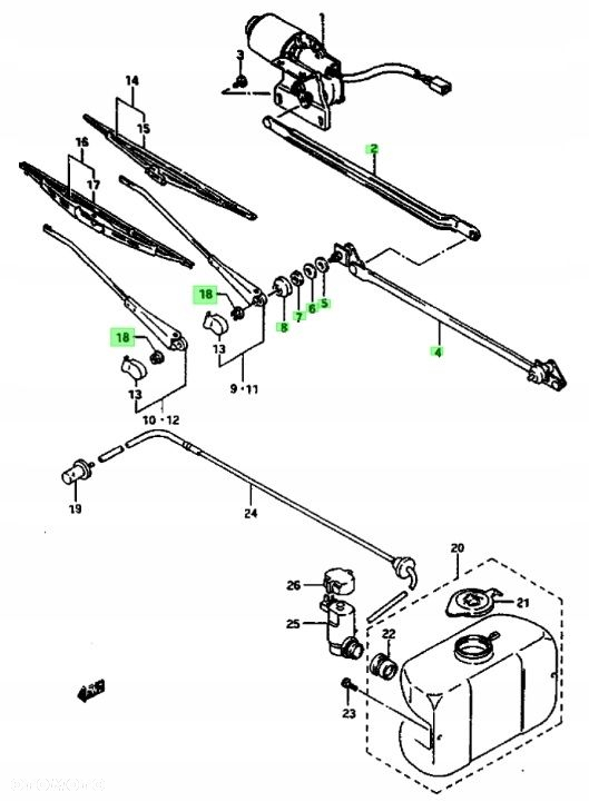 SUZUKI SAMURAI 1985-04- MECHANIZM WYCIERACZEK NOWY - 5