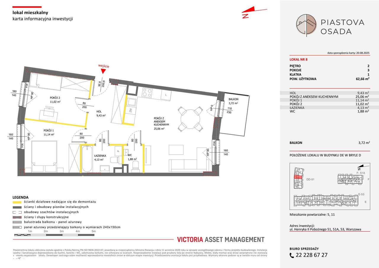 3-pokojowe mieszkanie 62m2 + balkon - Pełny obrazek: 2/12
