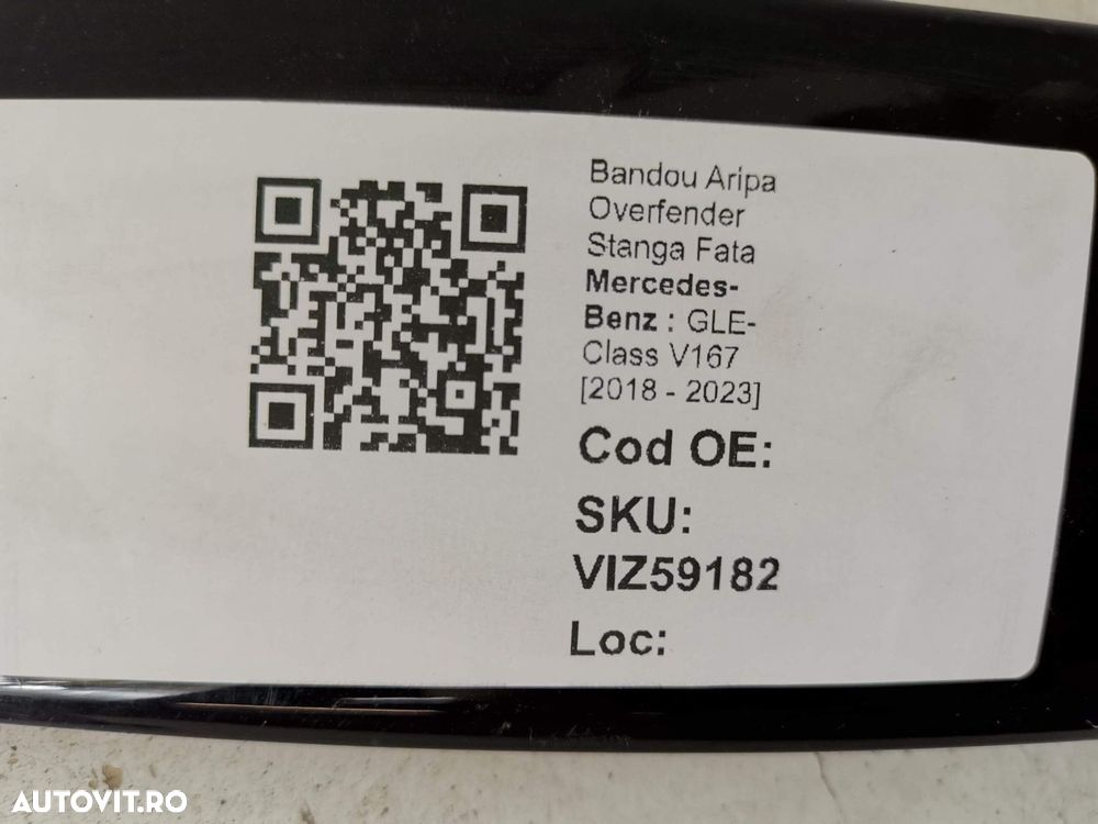 Bandou Aripa Overfender Stanga Fata Mercedes-Benz GLE-Class V167 2018 - 8