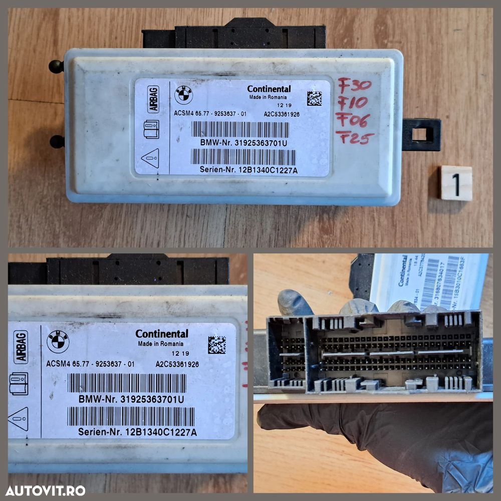 Calculator modul airbag bmw f30 f07 f10 f11 f06 f01 f25 f22 f32 - 2