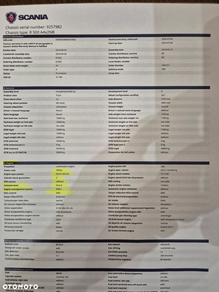 Scania Scania R500- Poduszka Przód i Tył-Nowe Tacho - 22