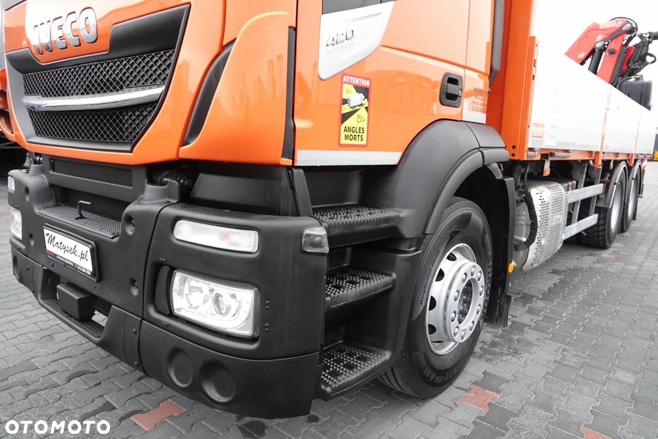 Iveco 420 / 6x2 / SKRZYNIOWY- 6,5 M / HDS FASSI 185 - 10,4 M / E6 / OŚ PODNOSZONA - 12