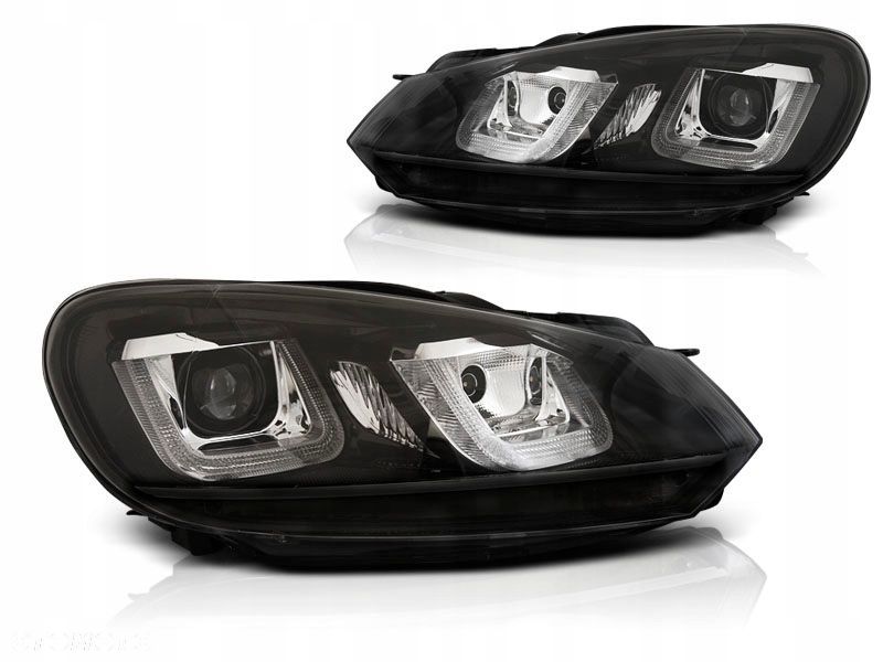 lampy reflektory vw golf vi 6 08-12 black led drl - 1