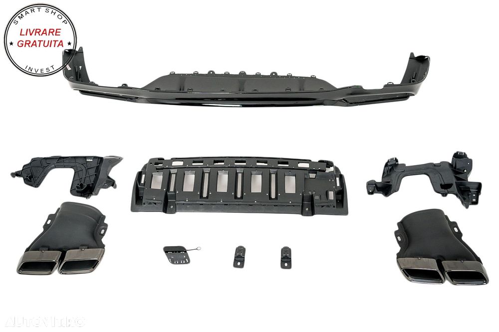 Difuzor Bara Spate cu Ornamente Toba Negre Mercedes E-Class W213 Sport Line (2016-- livrare gratuita - 5