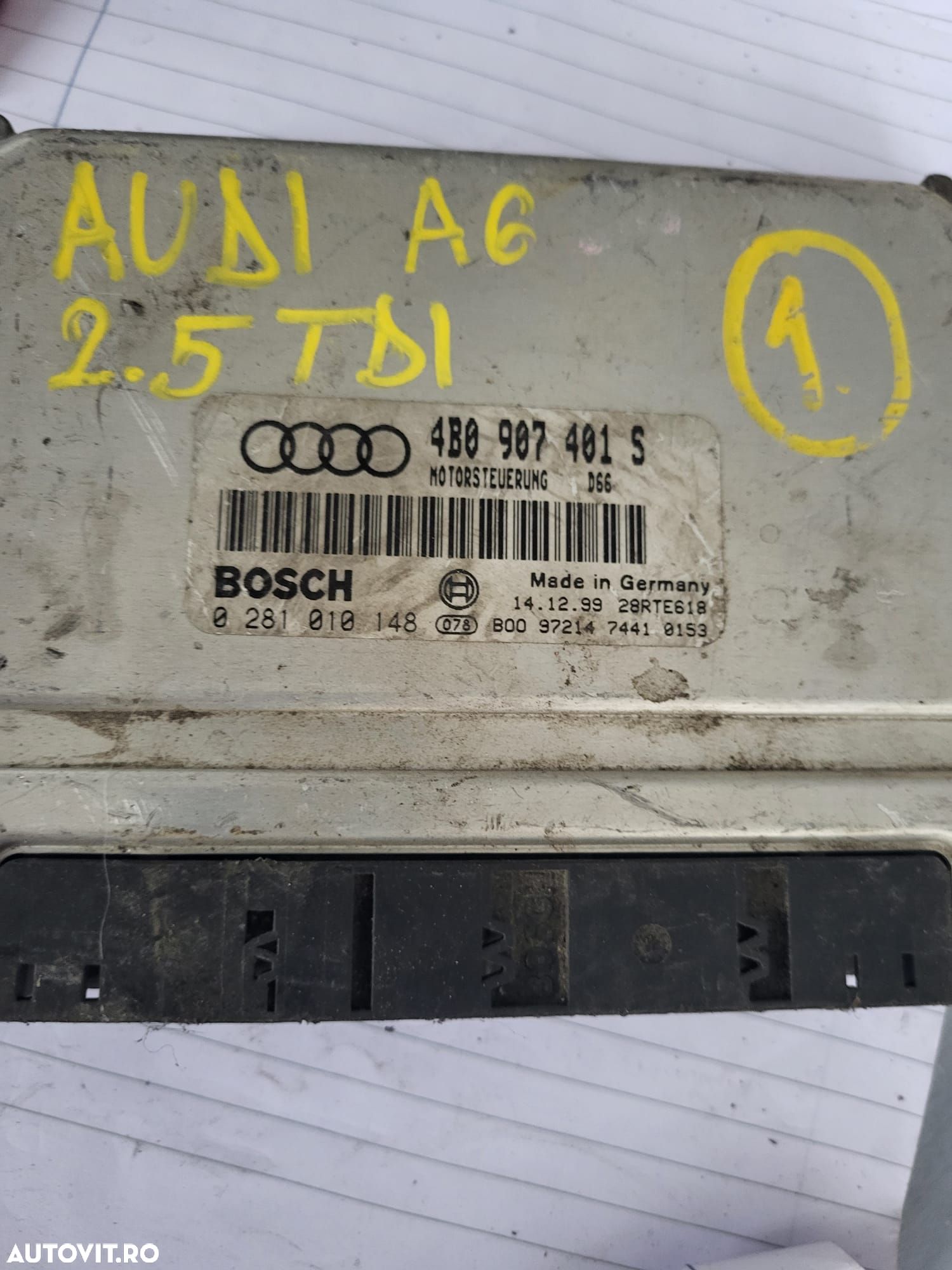 ECU Calculator motor Audi A6 2.5 tdi 4B0907401S 0281010148 D66 EDC15M AFB - 1