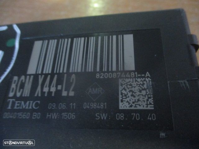 Modulo 8200874481A RENAULT TWINGO 2 2011 1.5DCI 75CV 3P PRETO Computador De Controle Da Carroceria  RENAULT TWINGO 2 FASE 1 2008 1.2I 75CV 3P PRETO - 2