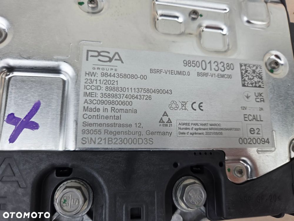 Antena dachowa GPS Citroen C5X  9850013380 - 5