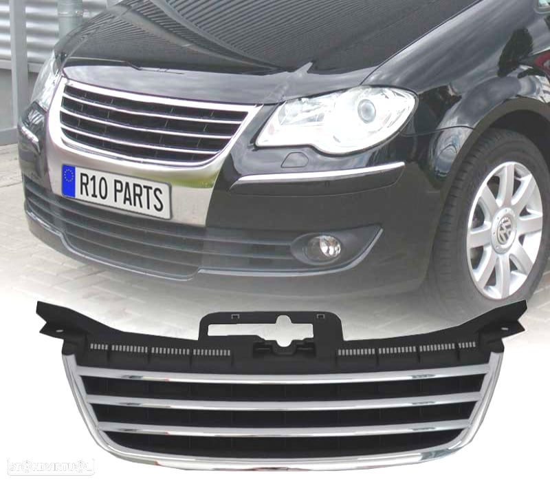 GRELHA VOLKSWAGEN VW TOURAN 03-06 PRETA GRELHAS CROMADAS - 1