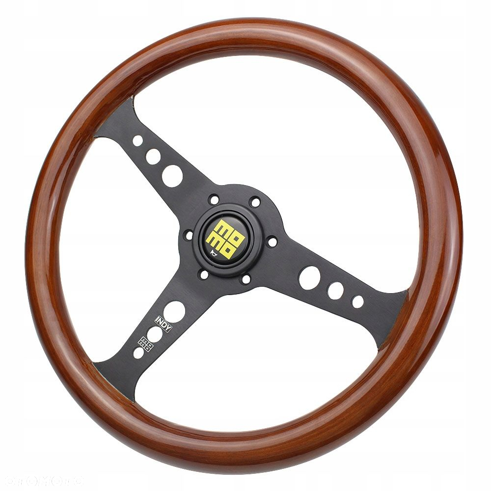 Kierownica drewniana drewno real mahoń 350mm retro momo indy CZARNY ŚRODEK - 4
