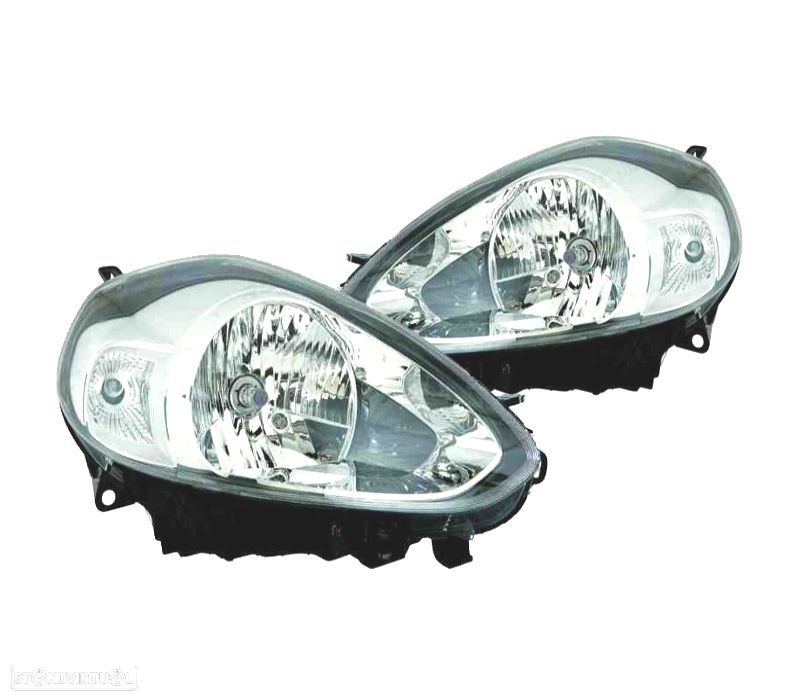 FARÓIS OPTICAS FIAT PUNTO EVO 09- FUNDO CROMADO - 1