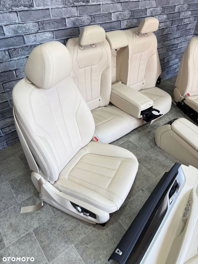 BMW 7 G11 WNĘTRZE FOTELE KANAPA BOCZKI TUNEL SKÓRA DAKOTA BEŻ MEMORY - 4