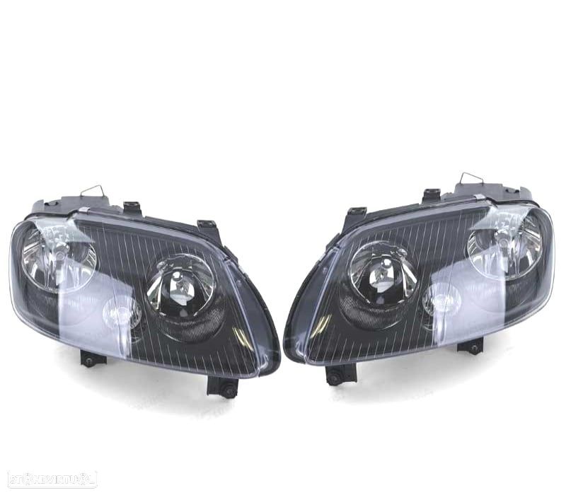 FARÓIS VOLKSWAGEN VW TOURAN 03-06 CADDY 04-10 PRETO - 1