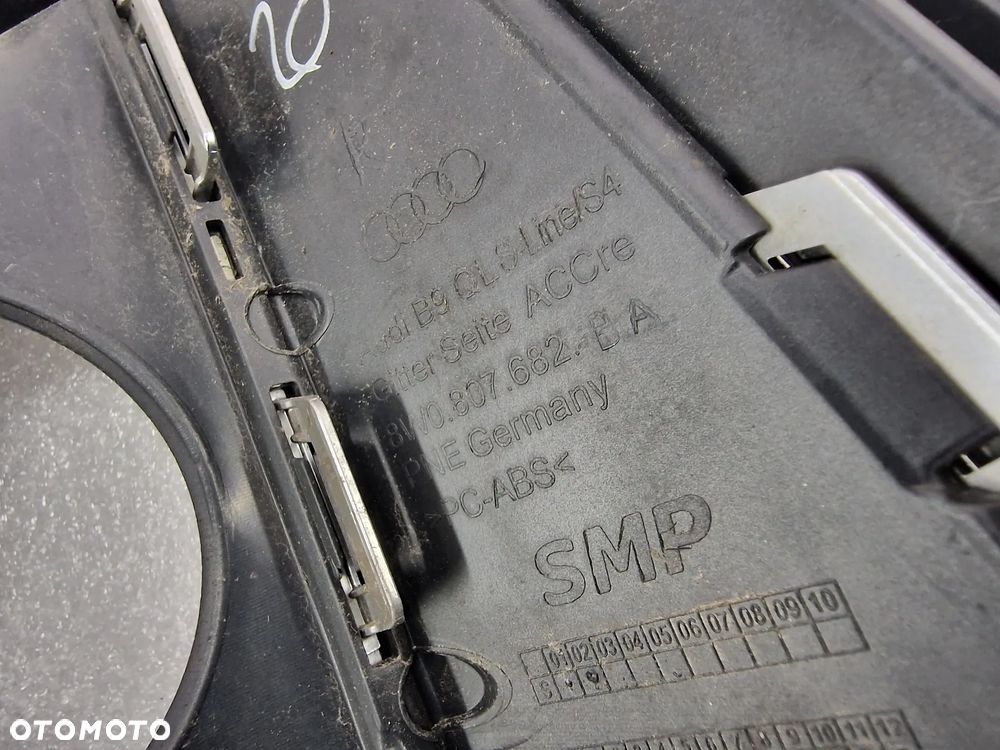 AUDI A4 / S4 B9 LIFT S-LINE COMPETITION 18- LEWA / PRAWA KRATKA BOCZNA ZDERZAKA PRZEDNIEGO PRZÓD , NR 8W0807681BA / 8W0807682BA , NR AUKCJI KB9 - 15