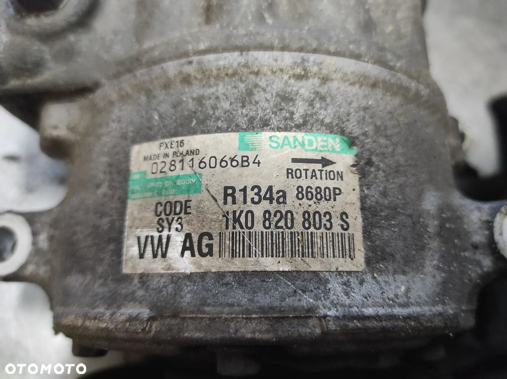 VW AUDI SEAT SKODA SPREŻARKA KOMPRESOR POMPA KLIMATYZACJI KLIMA SANDEN PXE 16 1K0820859F 1K0820803S  WYSYŁKA !!! - 3