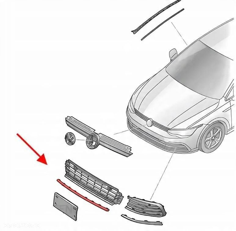 Listwa Chrom Zderzak Przód Vw GOLF 8 VIII H5 20-24r NÓWA - 3