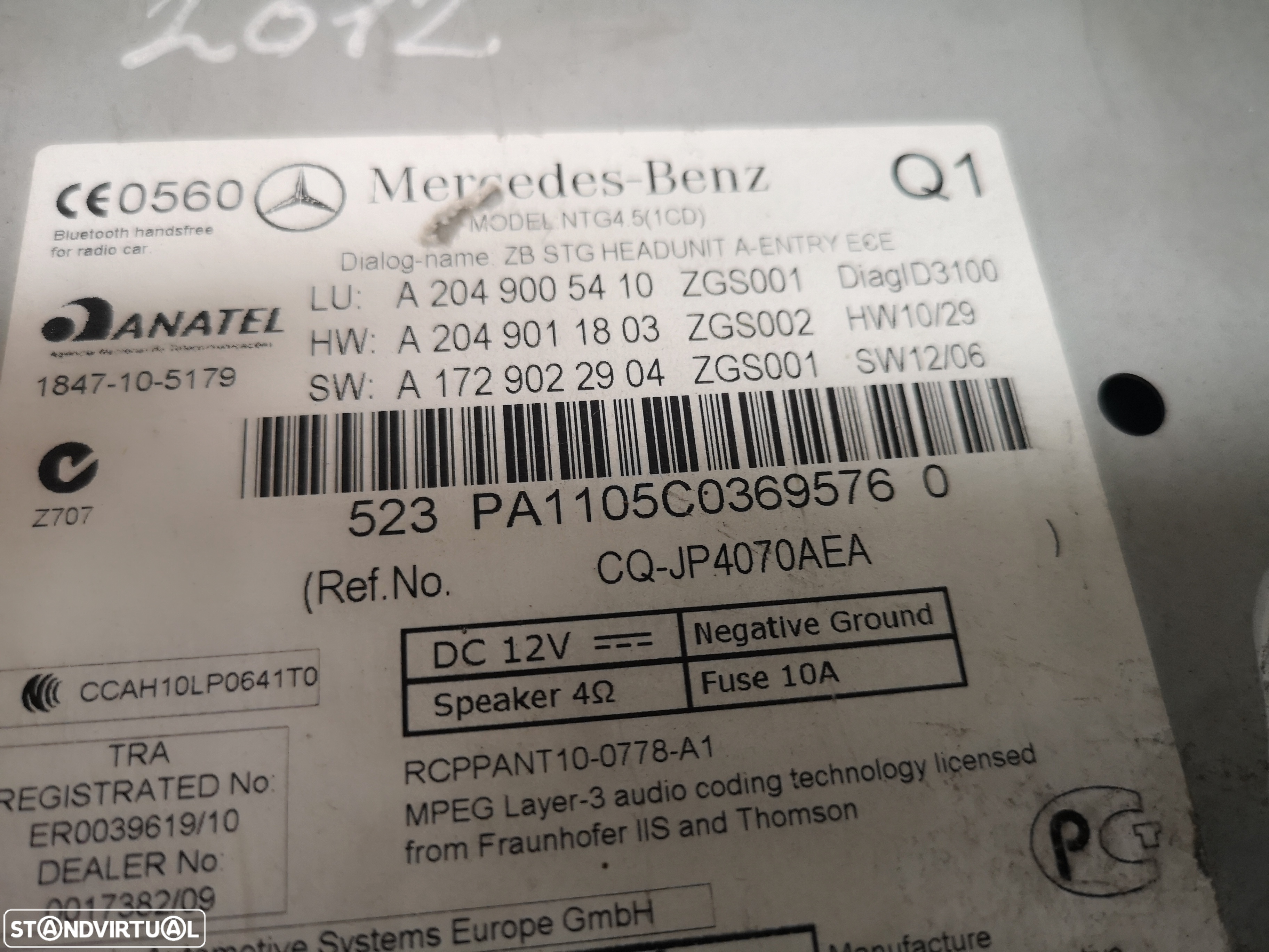 Radio profesionais  GPS BLUETOOTH ORIGINAIS Mercedes w204 class C 2011-2014 (2x no estoque) - 7