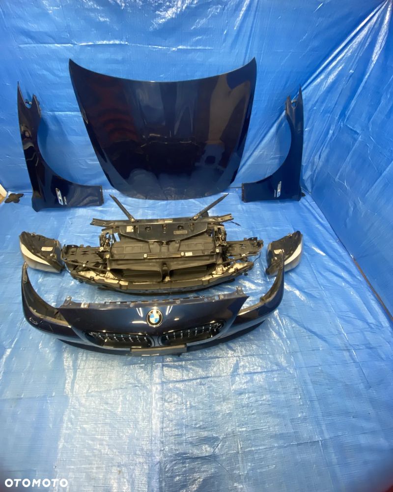 PRZÓD KOMPLETNY BMW F10 F11 NIEBIESKI A76 TIEFSEEBLAU MASKA ZDERZAK LAMPY XENON PAS PRZEDNI CHŁODNICE 535I KOMPLET EUROPA - 2