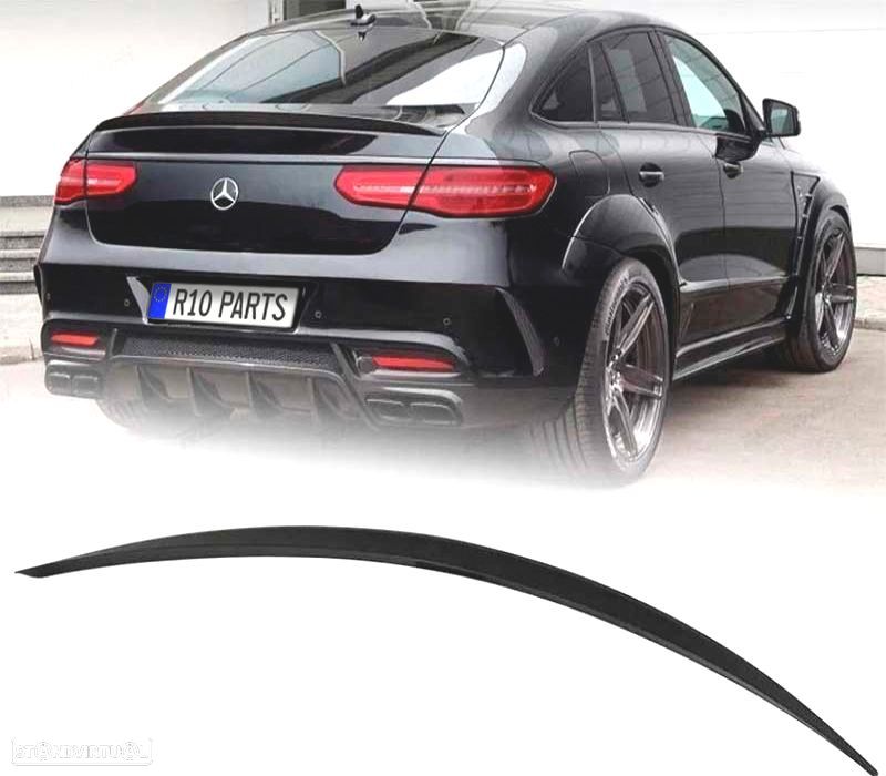 AILERON LIP SPOILER MERCEDES GLE COUPE C292 15-18 LOOK AMG PRETO BRILHO - 1