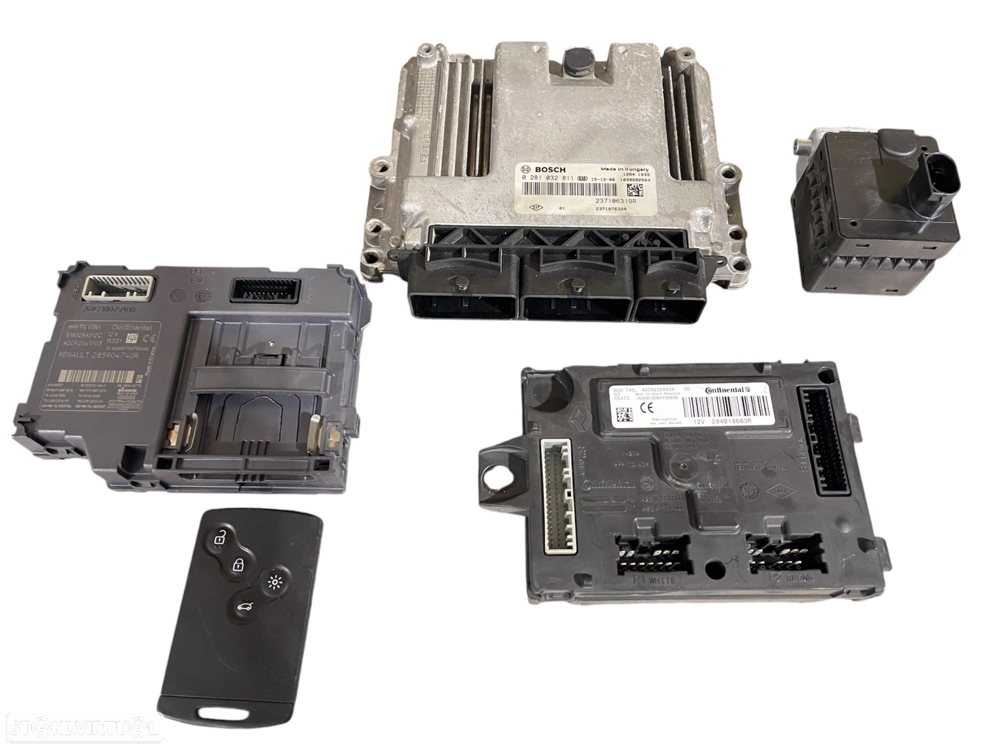 Centralina Motor ECU - BCM - HFM Kit Chave Cartão Leitor Renault Clio 4 IV 1.5 DCI - 1