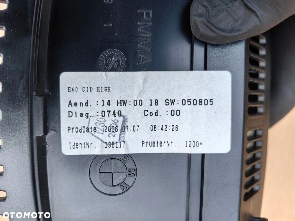 Wyświetlacz monitor nawigacji radia BMW 6 e63 e64 6989396 - 5
