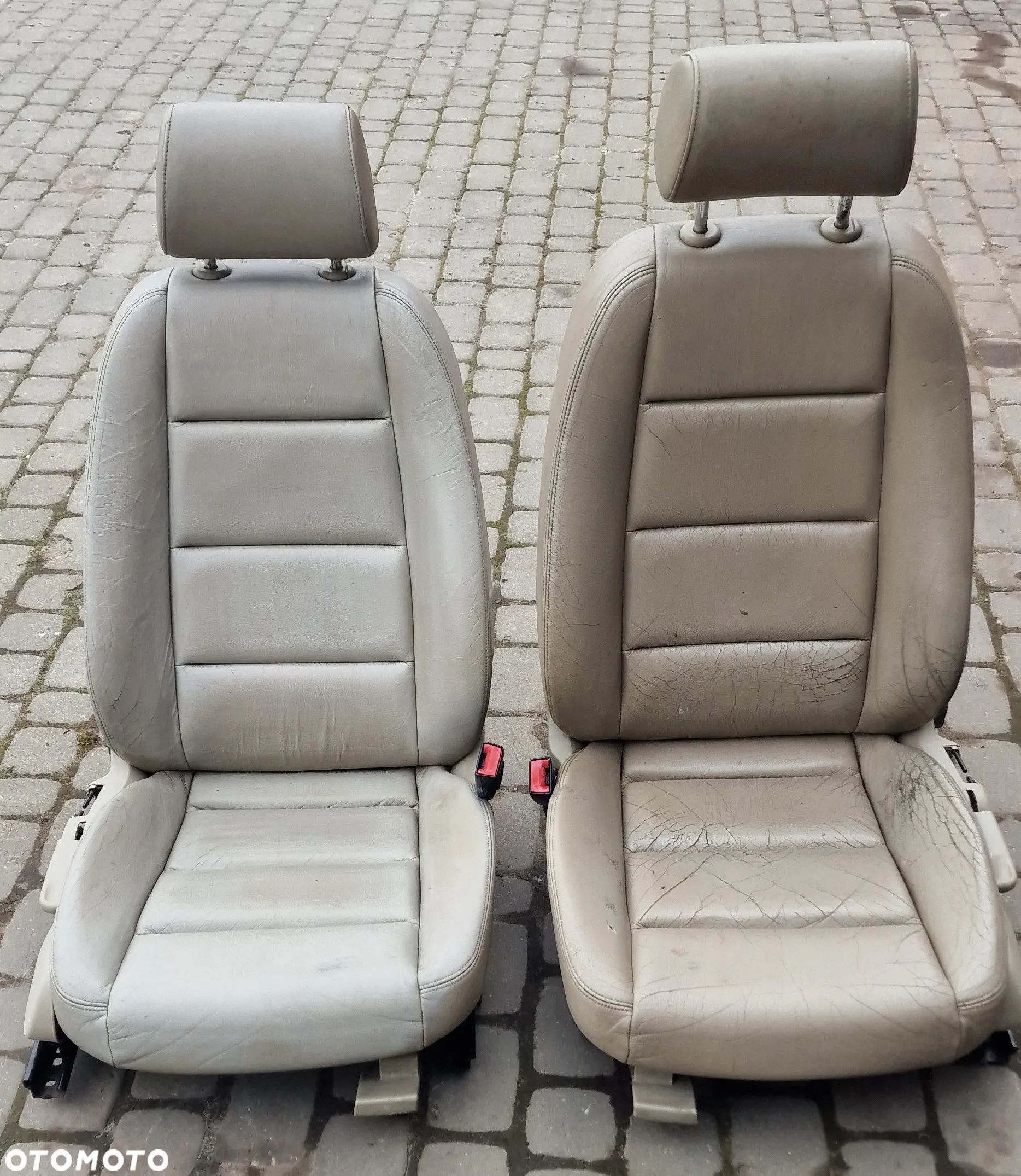 FOTEL PRAWY LEWY KANAPA TYŁ KOMPLET SKÓRA AUDI A4 B6 SEDAN - 1
