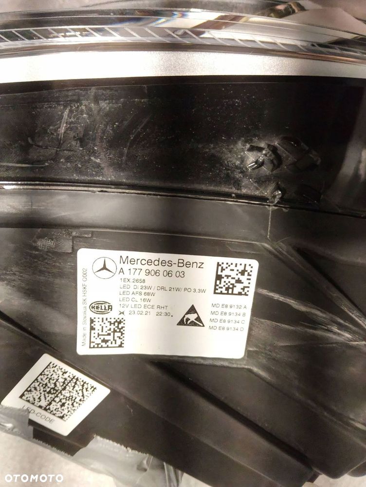 mercedes-benz a klasa w177 multibeam 1 moduł komplet lamp przód a1779060603 - 7