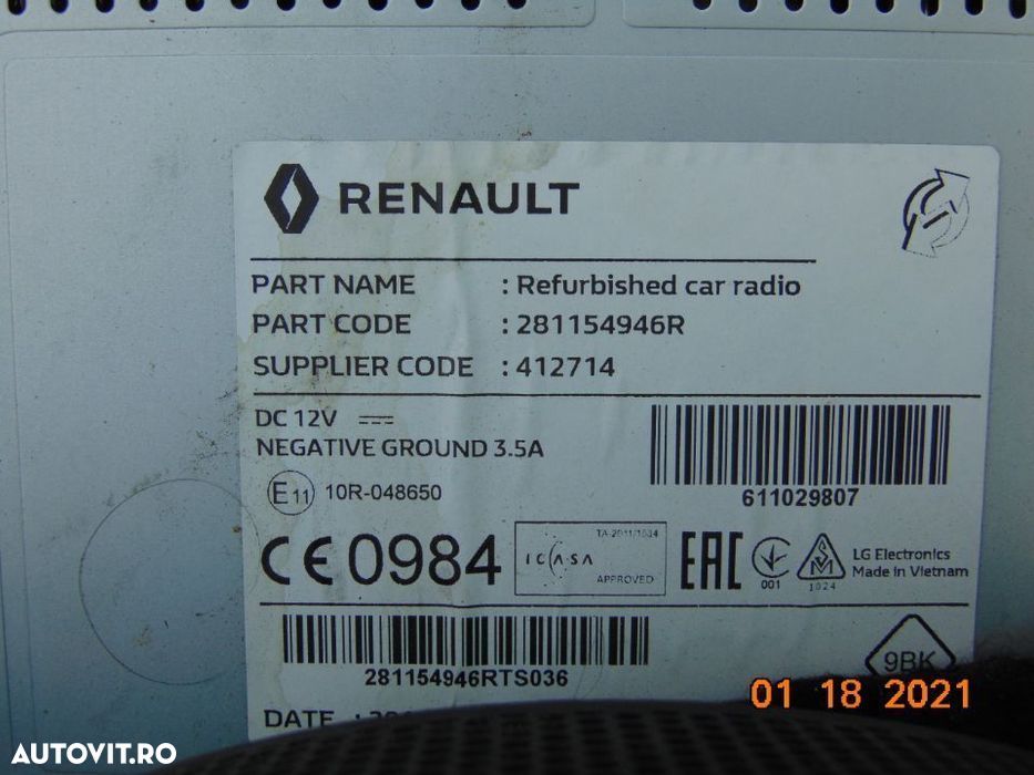 Navigatie renault Clio 4 an 2012-2019 navigatie originala dezmembrez C - 3